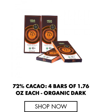 72% Cacao: 4 Bars of 1.76 oz each - Dark Chocolate