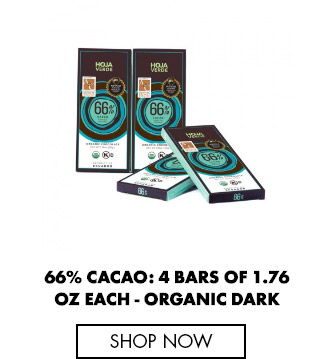 66% Cacao: 4 Bars of 1.76 oz each - Dark Chocolate