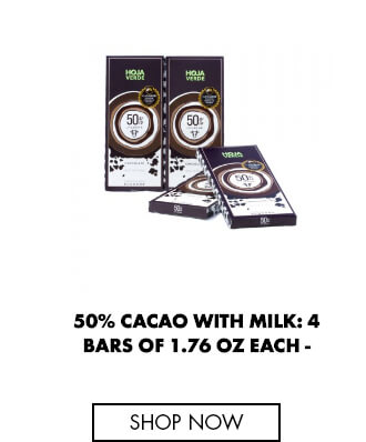 50% CACAO WITH MILK: 4 BARS OF 1.76 OZ - DARK CHOCOLATE