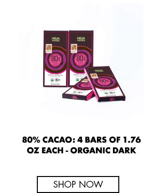 80% CACAO: 4 BARS OF 1.76 OZ - DARK CHOCOLATE