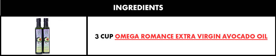 3 Cup Omega Romance Extra Virgin Avocado Oil